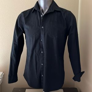 Gap mens button shirt black size small slim fit stretch